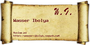 Wasser Ibolya névjegykártya